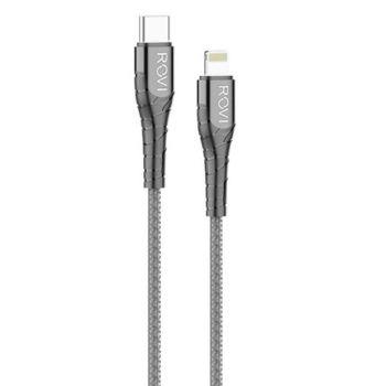 Rovi sa42 Fabric Fast Cable for Lightning to USB-C 1,5m argento