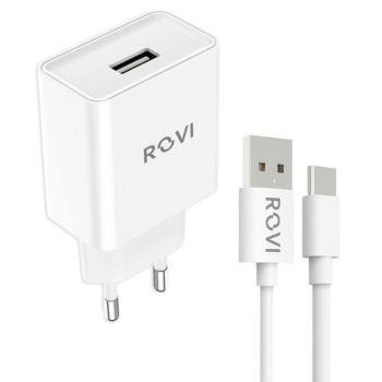 Travel charger Rovi 2.1A - ST450C - Type C cable included 1m