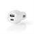 Caricabatterie per auto 3A USB-A/USB-C power delivery 18W bianco