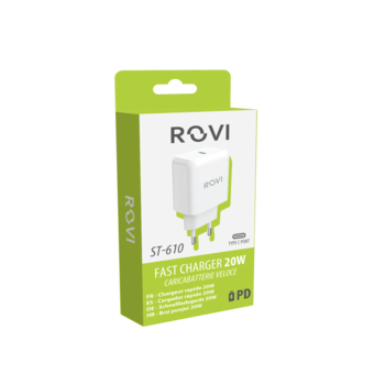 Fast Charger ST860 (ex ST610) - 1 porta USB-C, 20W, PD White